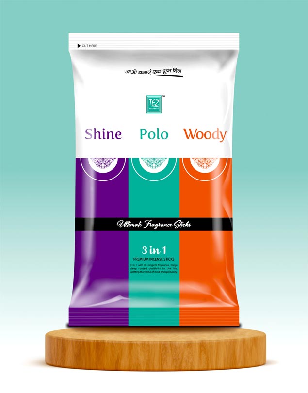 Shine, Polo, Woody Ultimate Fragrance Sticks 3 in 1 Premium Incense Sticks